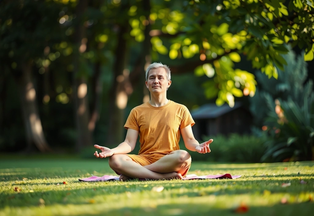 Persoană meditând într-un cadru liniștit, ilustrând gestionarea stresului